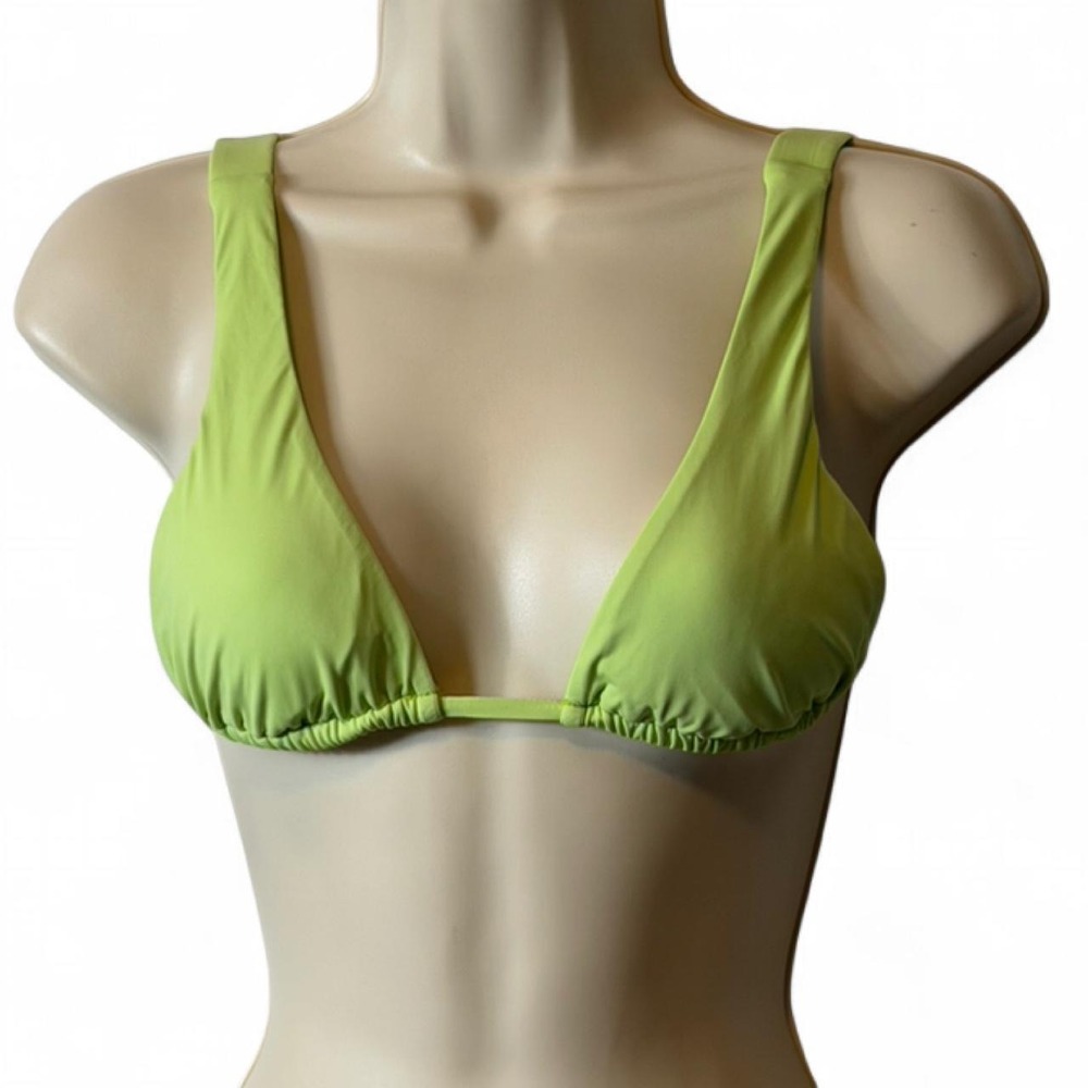 Dippin' Daisy's Lime Green Palm Tie Back Triangle Bikini Top,‎ Women's Size XS